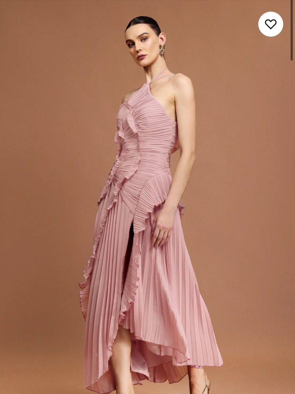 Ravaza Sleeveless Pleated Halter Maxi Dress - Picture 2 of 7